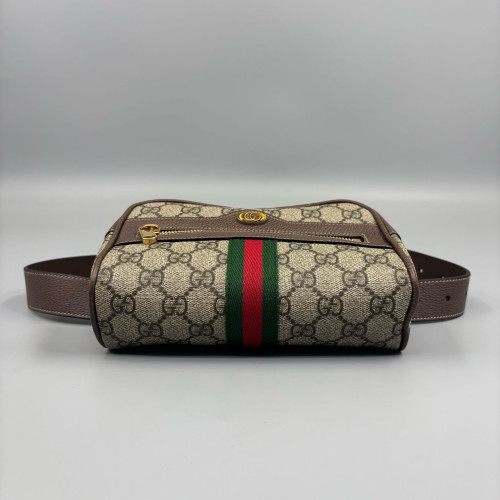 Gucci Web Small Ophidia Belt Bag GG Supreme Monogram Beige Brown Green