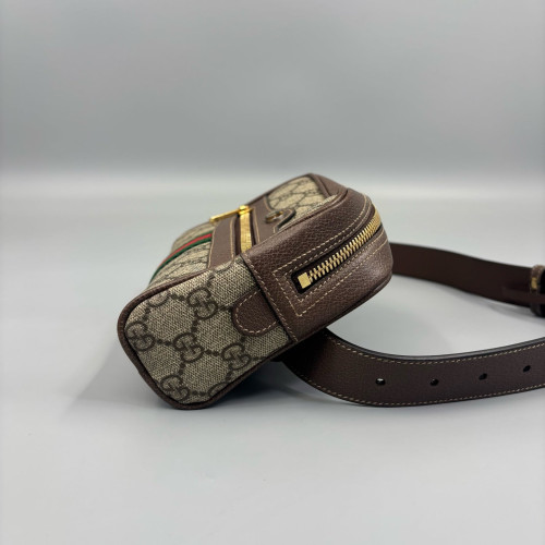 Gucci Web Small Ophidia Belt Bag GG Supreme Monogram Beige Brown Green