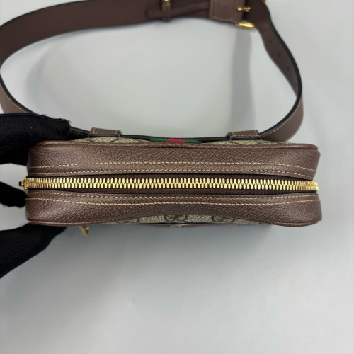 Gucci Web Small Ophidia Belt Bag GG Supreme Monogram Beige Brown Green