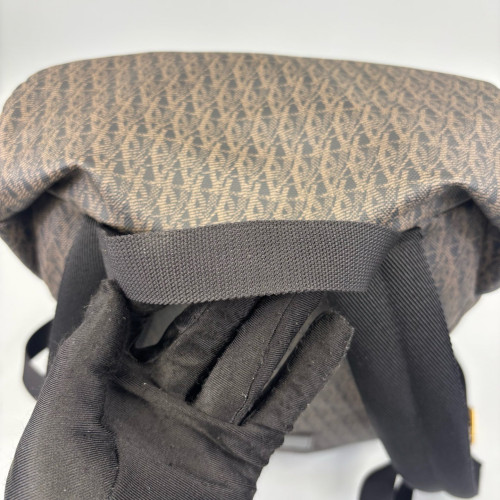 Yves Saint Laurent Backpack Fabric Calfskin Brown Black