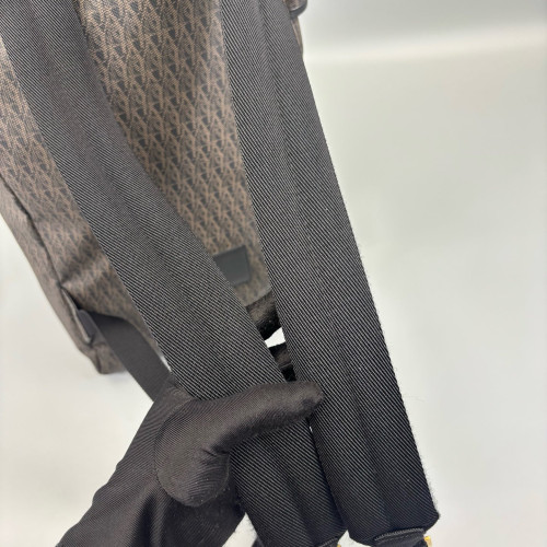 Yves Saint Laurent Backpack Fabric Calfskin Brown Black