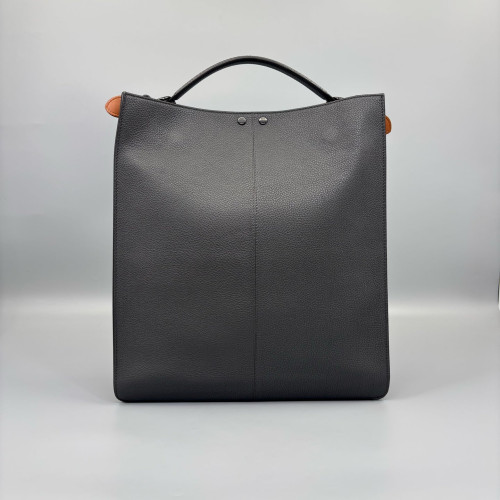 Fendi Peekaboo X-Lite Large Grained Calfskin Dark Grey
