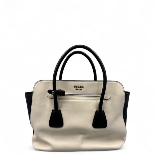 Prada Handbag Calfskin Black White