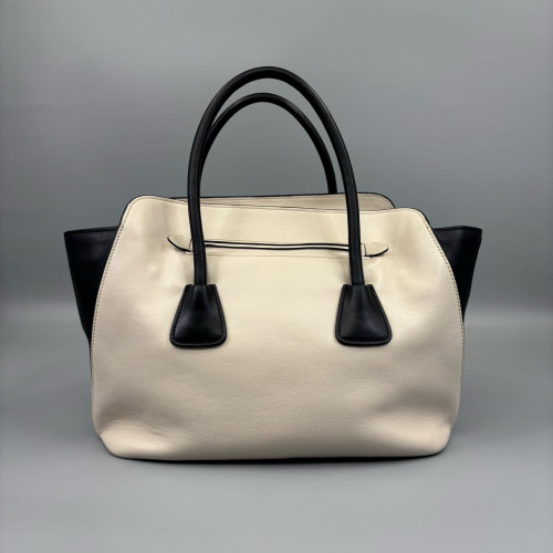 Prada Handbag Calfskin Black White