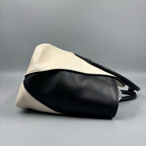 Prada Handbag Calfskin Black White