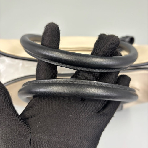 Prada Handbag Calfskin Black White