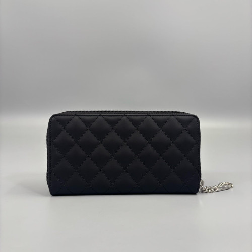 Chanel Quilted Cambon Zip Around Organizer Wallet Calfskin Black