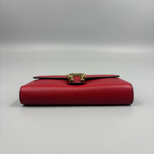 Gucci Mini Dionysus Chain Wallet Grained Calfskin Red Gucci Mini Dionysus Chain Wallet Grained Calfskin Red