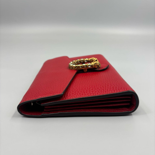 Gucci Mini Dionysus Chain Wallet Grained Calfskin Red Gucci Mini Dionysus Chain Wallet Grained Calfskin Red