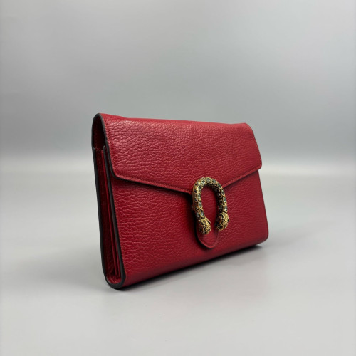 Gucci Mini Dionysus Chain Wallet Grained Calfskin Red Gucci Mini Dionysus Chain Wallet Grained Calfskin Red