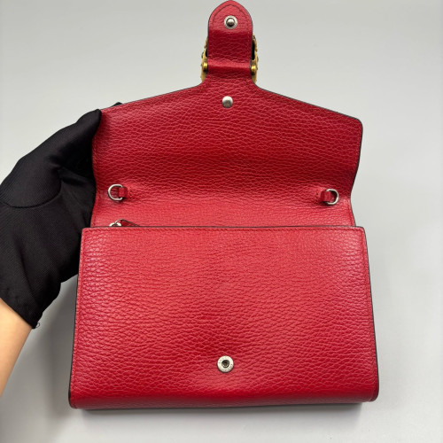 Gucci Mini Dionysus Chain Wallet Grained Calfskin Red Gucci Mini Dionysus Chain Wallet Grained Calfskin Red