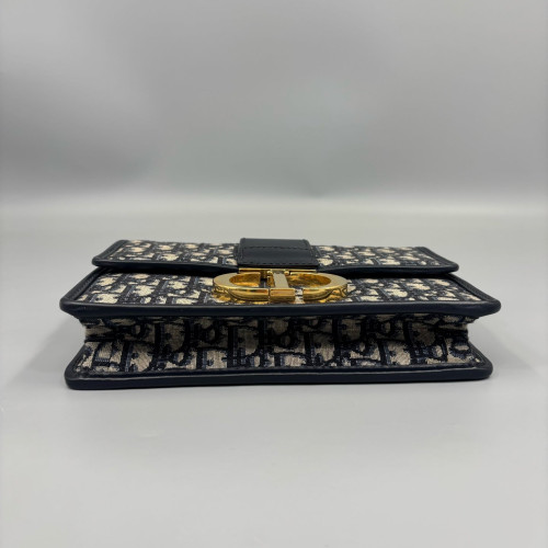 Dior 30 Montaigne Flap Bag Oblique Beige Black Navy