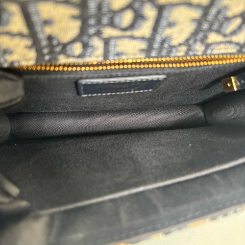 Dior 30 Montaigne Flap Bag Oblique Beige Black Navy
