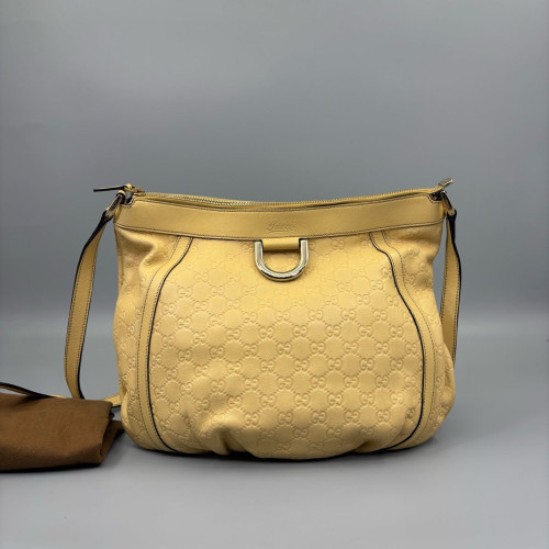 Gucci Large D Ring Messenger Bag Guccissima Beige Gucci Large D Ring Messenger Bag Guccissima Beige