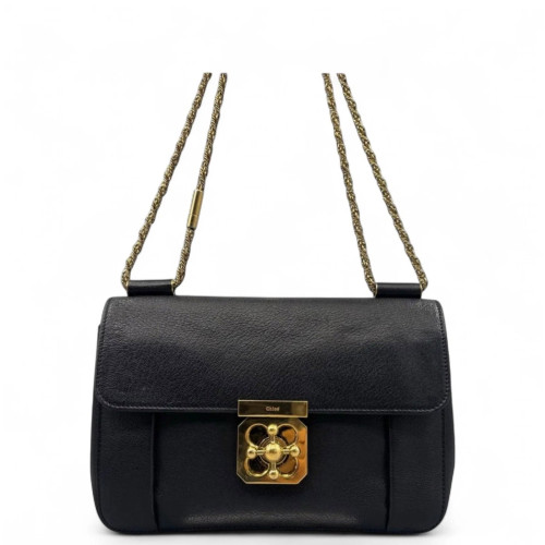 Chloe Medium Elsie Shoulder Bag Calfskin Black Chloe Medium Elsie Shoulder Bag Calfskin Black