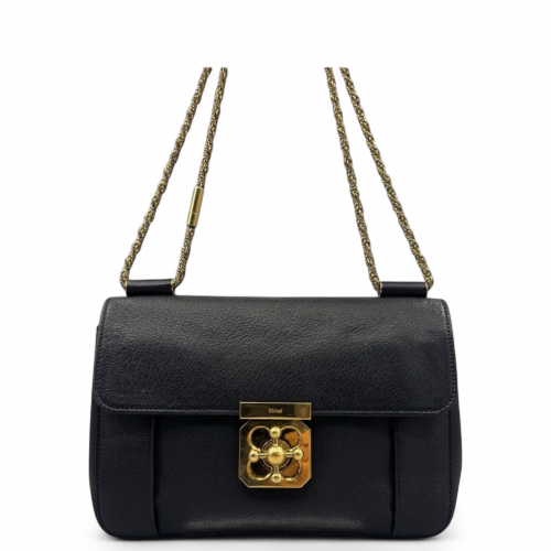 Chloe Medium Elsie Shoulder Bag Calfskin Black Chloe Medium Elsie Shoulder Bag Calfskin Black