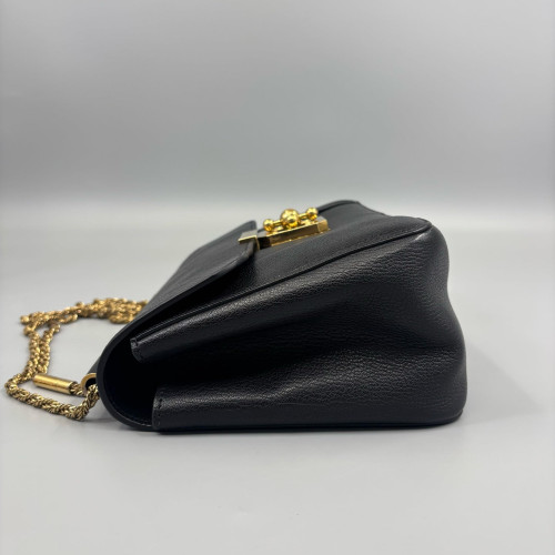 Chloe Medium Elsie Shoulder Bag Calfskin Black Chloe Medium Elsie Shoulder Bag Calfskin Black