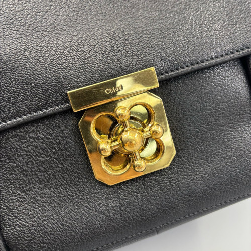 Chloe Medium Elsie Shoulder Bag Calfskin Black