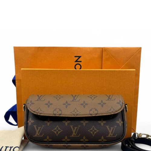 Louis Vuitton Ivy Wallet On Chain Reverse Monogram Brown Black