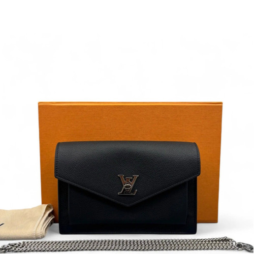 Louis Vuitton Mylockme Chain Pochette Calfskin Black