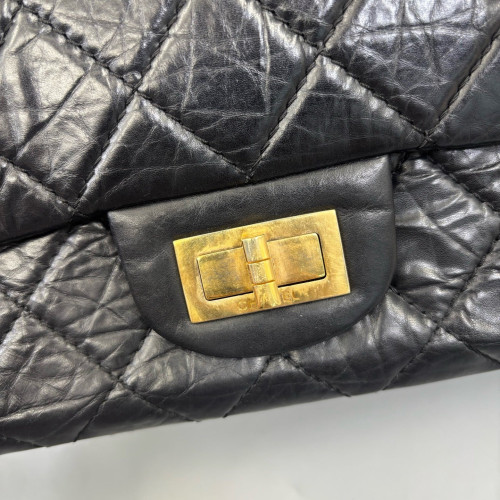 Chanel Quilted 2.55 227 Reissue Double Flap Calfskin Black