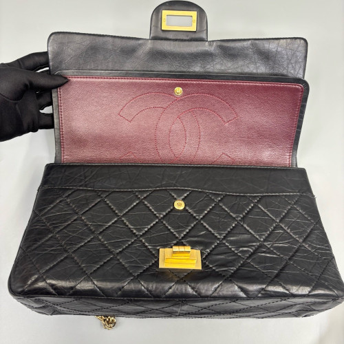 Chanel Quilted 2.55 227 Reissue Double Flap Calfskin Black