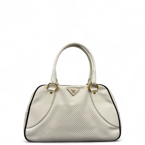 Prada Bowling Bag Calfskin White Prada Bowling Bag Calfskin White