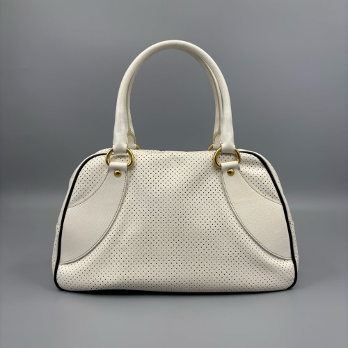 Prada Bowling Bag Calfskin White Prada Bowling Bag Calfskin White