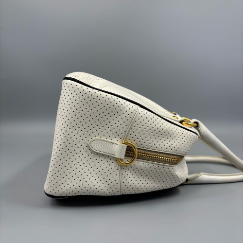 Prada Bowling Bag Calfskin White Prada Bowling Bag Calfskin White
