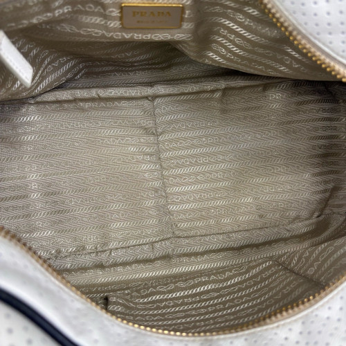 Prada Bowling Bag Calfskin White Prada Bowling Bag Calfskin White