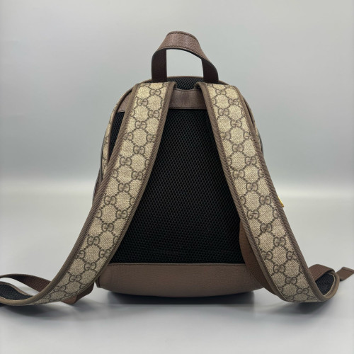 Gucci Web Small Ophidia Day Backpack GG Supreme Monogram Beige Brown Green