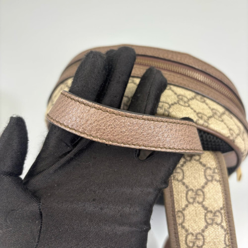 Gucci Web Small Ophidia Day Backpack GG Supreme Monogram Beige Brown Green