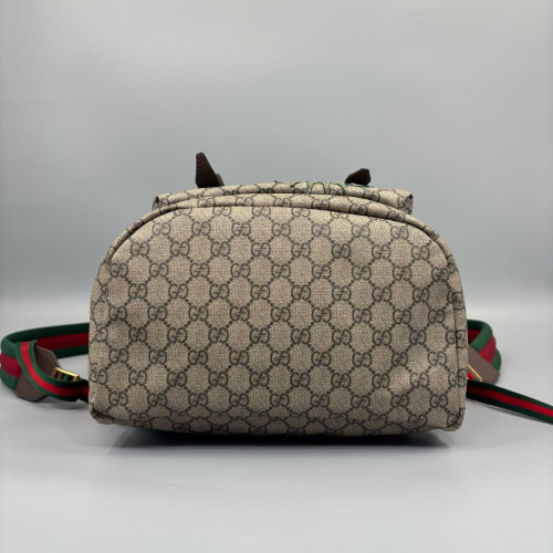Gucci Embroidered Backpack GG Supreme Monogram Brown Black Gucci Embroidered Backpack GG Supreme Monogram Brown Black