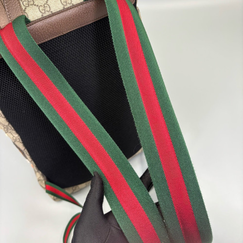 Gucci Embroidered Backpack GG Supreme Monogram Brown Black Gucci Embroidered Backpack GG Supreme Monogram Brown Black