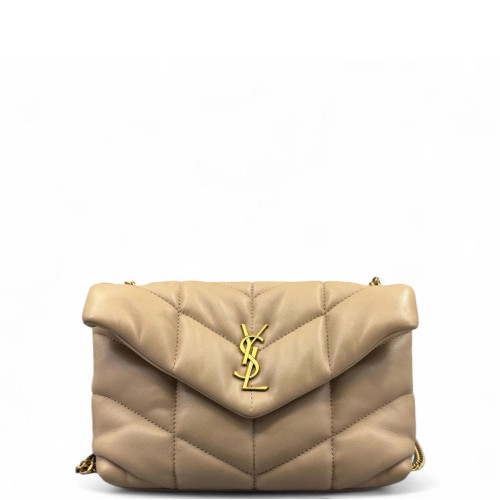 Yves Saint Laurent Toy Loulou Chain Calfskin Natural Tan