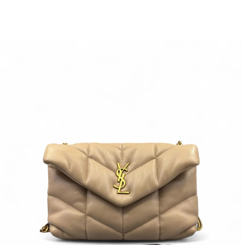 Yves Saint Laurent Toy Loulou Chain Calfskin Natural Tan