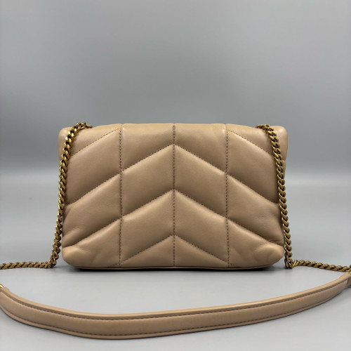 Yves Saint Laurent Toy Loulou Chain Calfskin Natural Tan