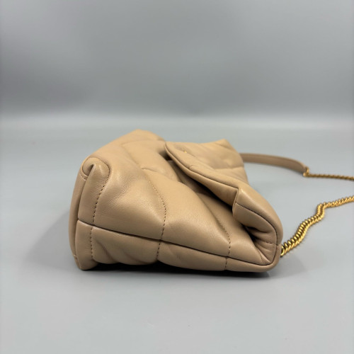Yves Saint Laurent Toy Loulou Chain Calfskin Natural Tan