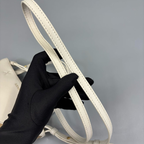 Loewe Mini Puzzle Fold Tote Calfskin White Dark Deige