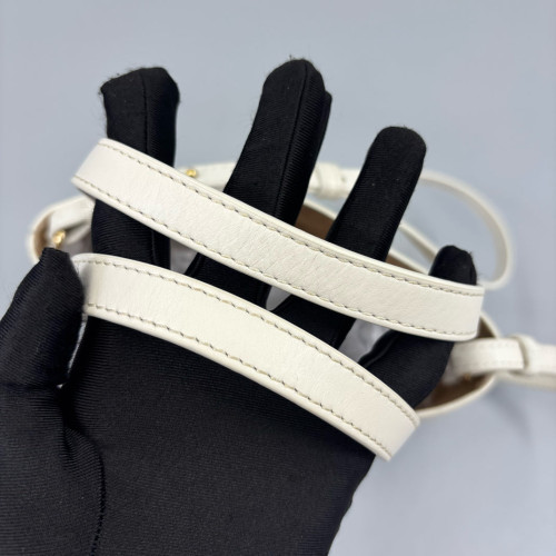 Loewe Mini Puzzle Fold Tote Calfskin White Dark Deige