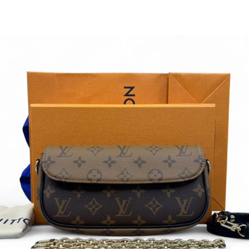 Louis Vuitton Ivy Wallet On Chain Reverse Monogram Brown Black