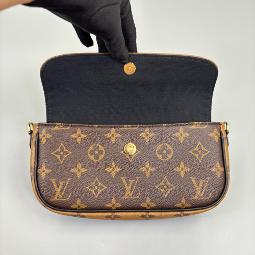 Louis Vuitton Ivy Wallet On Chain Reverse Monogram Brown Black