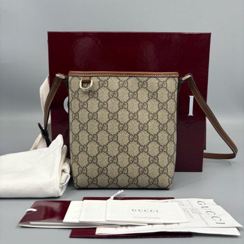 Gucci Nano GG Emblem Bucket Bag GG Supreme Monogram Beige Brown