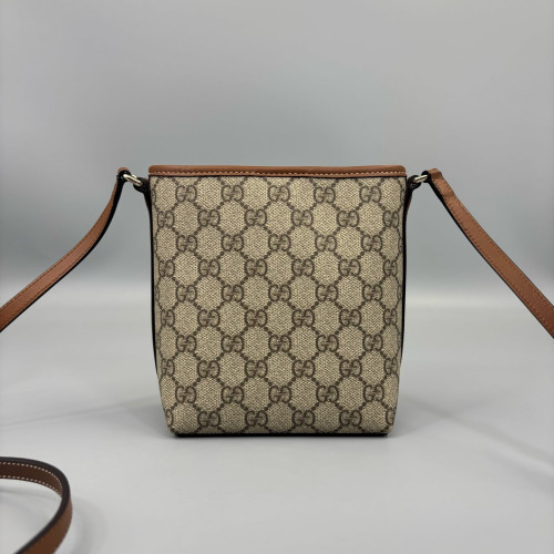 Gucci Nano GG Emblem Bucket Bag GG Supreme Monogram Beige Brown