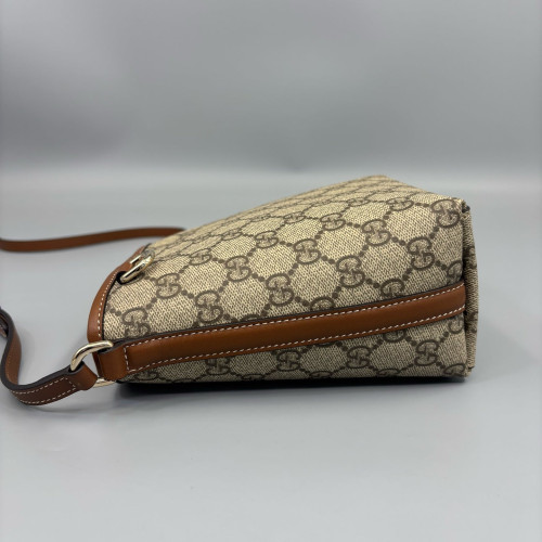 Gucci Nano GG Emblem Bucket Bag GG Supreme Monogram Beige Brown