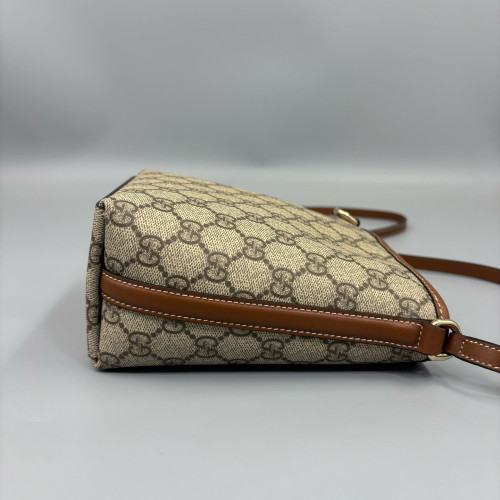 Gucci Nano GG Emblem Bucket Bag GG Supreme Monogram Beige Brown