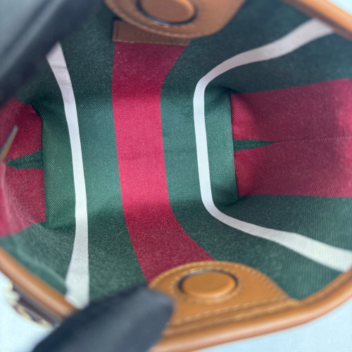 Gucci Nano GG Emblem Bucket Bag GG Supreme Monogram Beige Brown