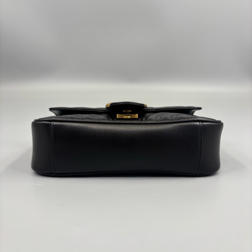 Gucci Chevron Mini GG Marmont Calfskin Black Gucci Chevron Mini GG Marmont Calfskin Black