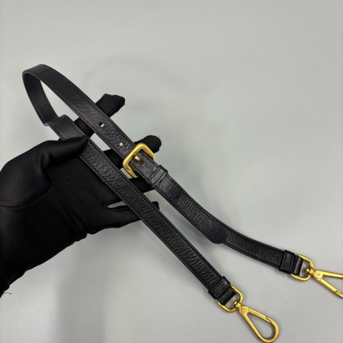 Prada Medium Gaufre Buckle Satchel Calfskin Black
