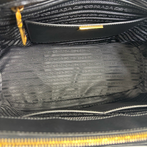 Prada Medium Galleria Double Zip Tote Saffiano Calfskin Black